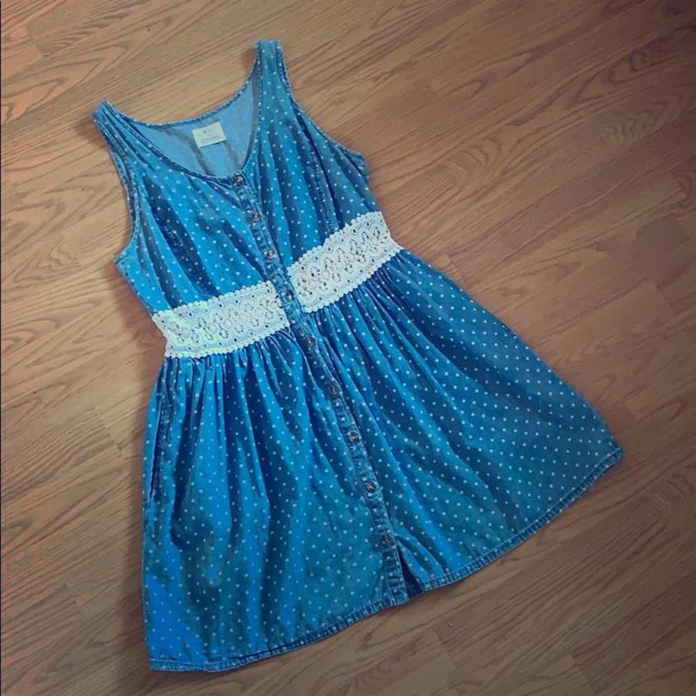 Polka-dot Dress with Peak-a-Boo lace